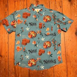 Blue  Tropical Bros. Graphic Men's Shirt